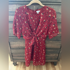 love, Fire Mini Dress with tie‎ in front